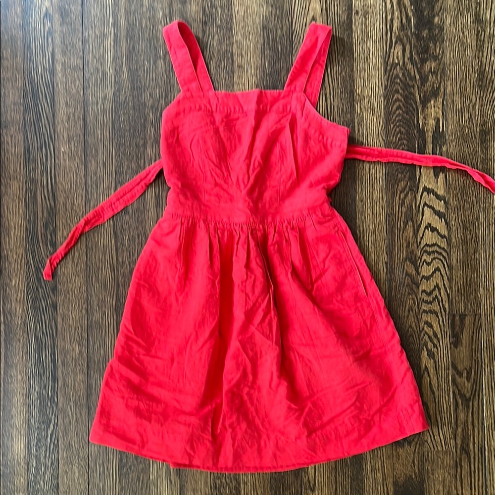 J.Crew linen blend, tie-back mini sundress